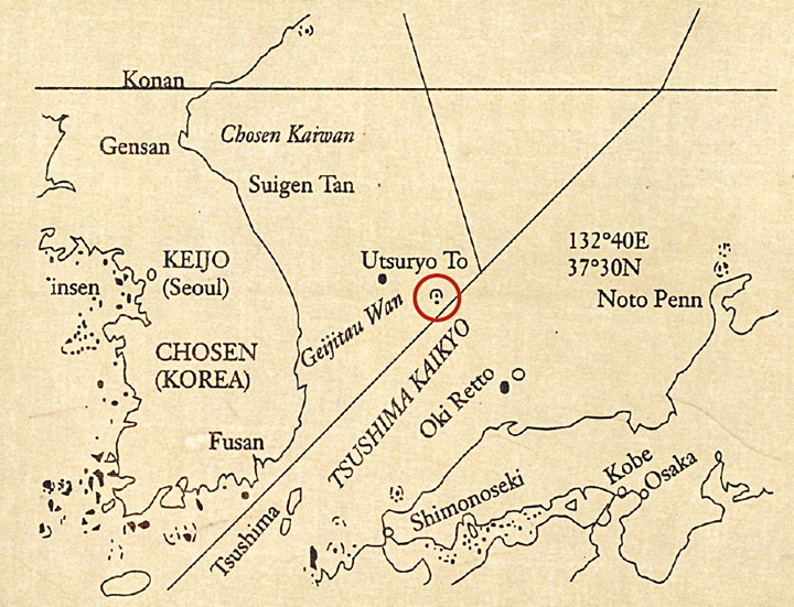 初期日本平和条約下書きで独島地図