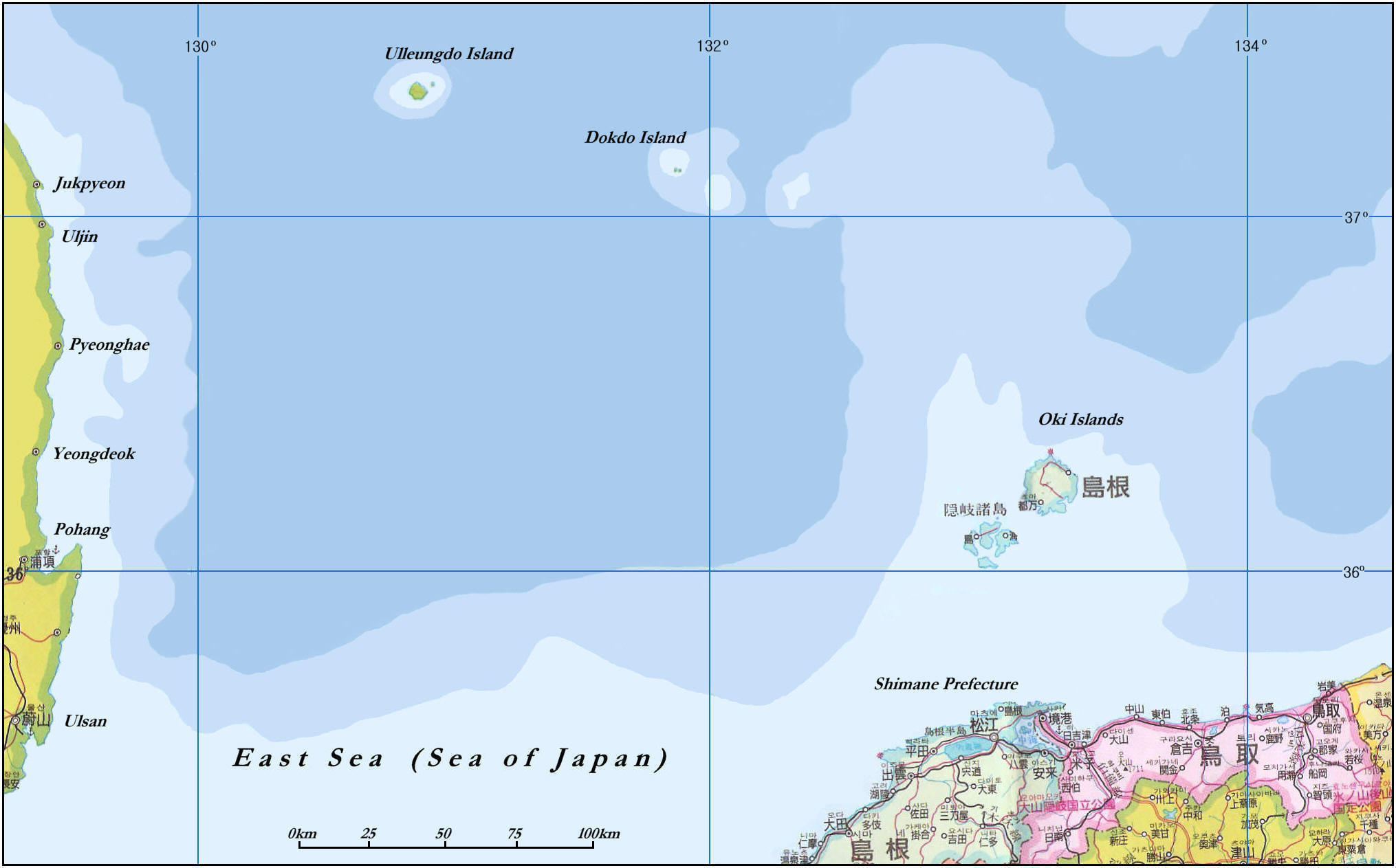 독도 獨島 竹島 たけしま Dokdo Takeshima Regional Map