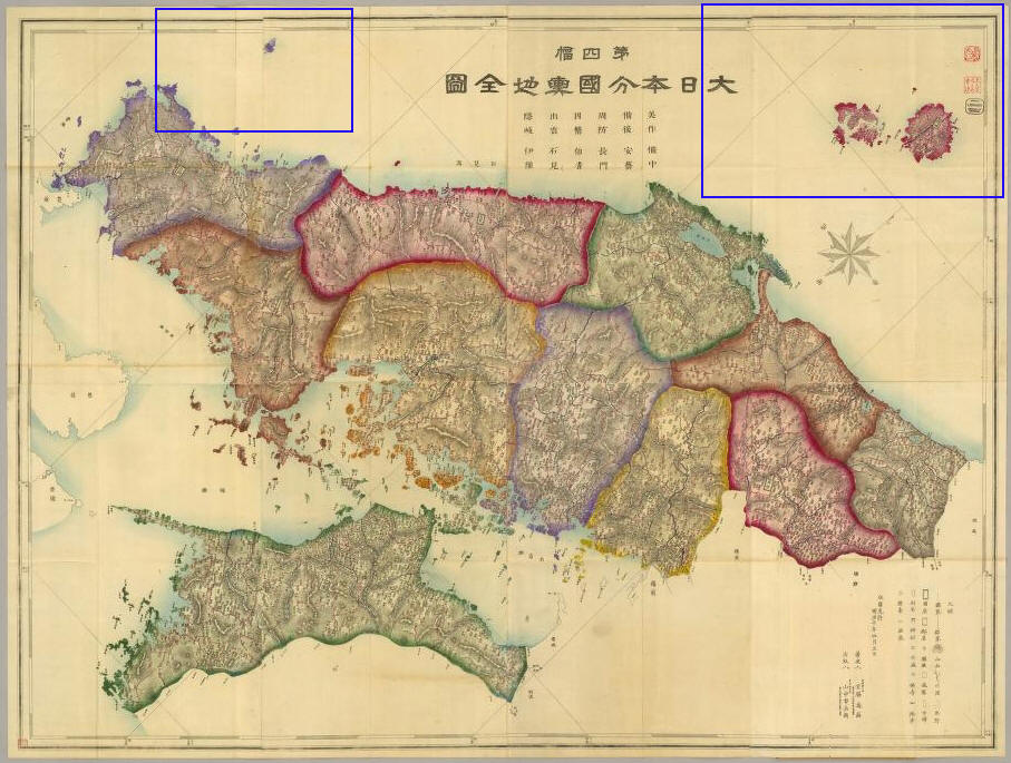 An 1877 map of Japan's Shimane Prefecture that cleary excluded Dokdo - Takeshima from Japan.